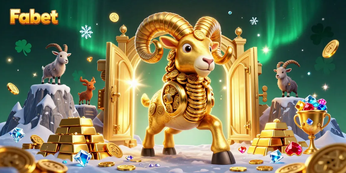 Experience thrilling gameplay at Fabet with a massive golden ram charging through a treasure-filled scene.