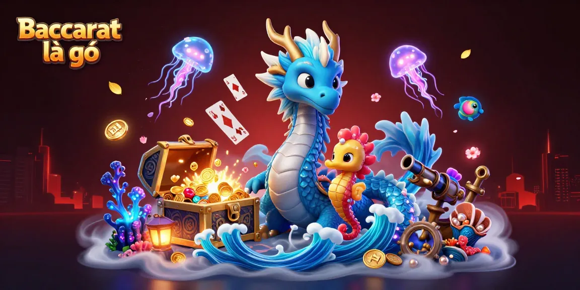 Experience the excitement of Baccarat là gì with a dynamic underwater scene featuring a water dragon and magical elements.