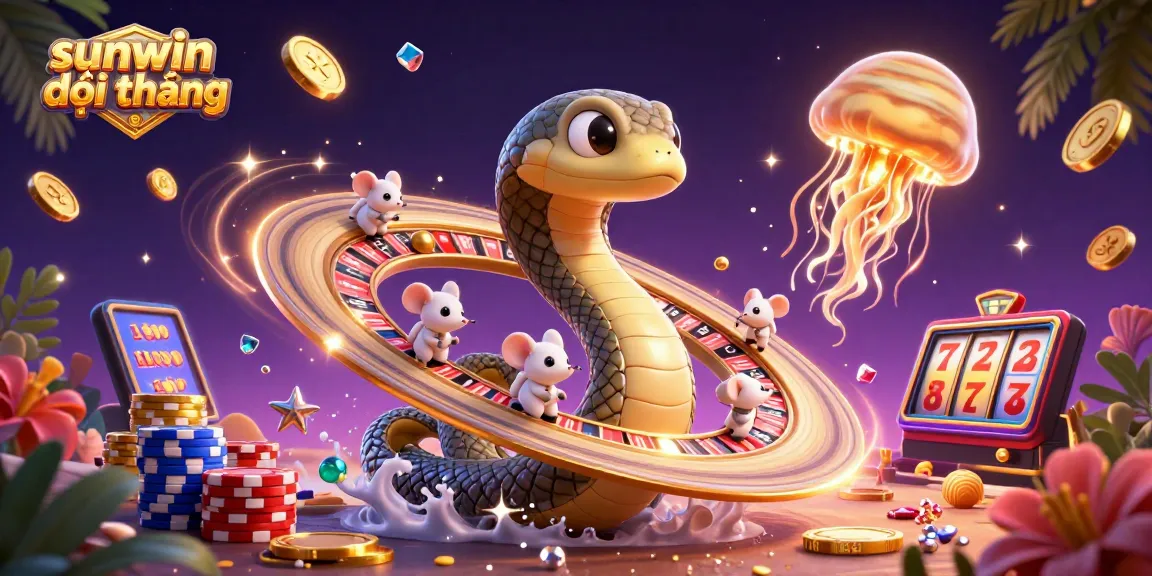 Experience thrilling bets at sunwin đổi thưởng with cosmic casino vibes, featuring whimsical characters.